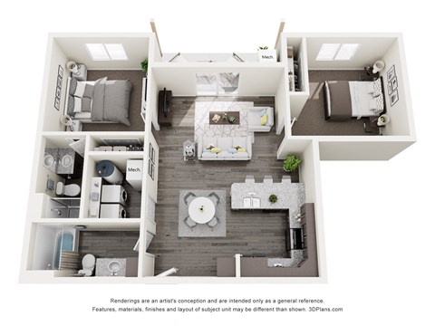a 1 bedroom floorplan is shown in this illustration